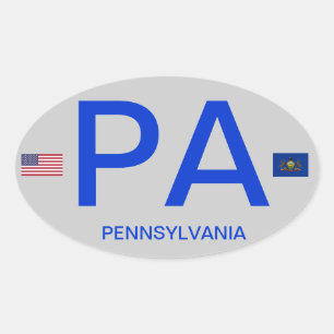 Autocollant ovale style euro Pennsylvanie*