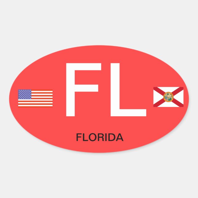 Autocollant Ovale style Florida* (Devant)