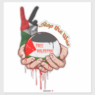 Autocollant Palestine, Drapeau palestinien, Gaza