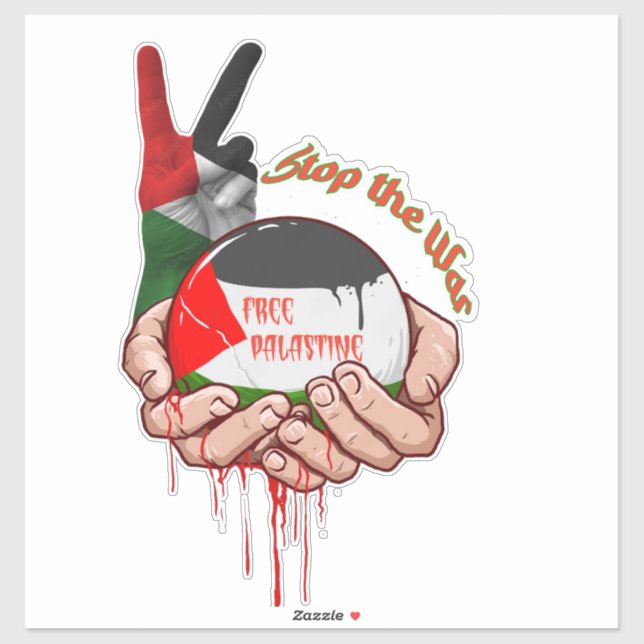 Autocollant Palestine, Drapeau palestinien, Gaza (Feuille)