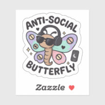 Autocollant Papillon Anti-Social – conception d'in