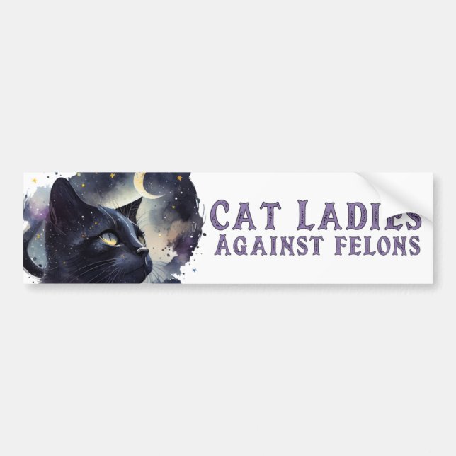 Autocollant pare-chocs anti-Trump Cat Ladies (Devant)