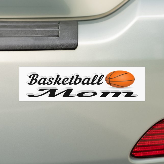 Autocollant pare-chocs maman de basket-ball (En voiture)