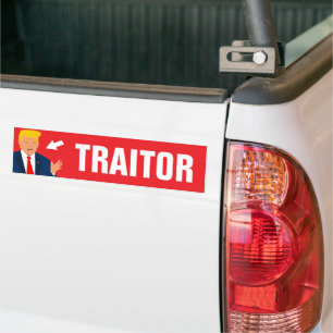 Autocollant pare-chocs Traitor Anti Trump Car