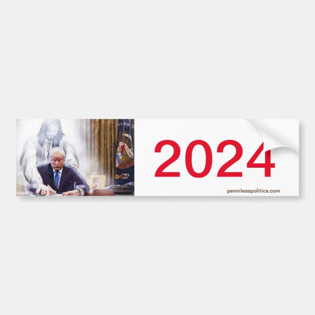 Autocollant pare-chocs Trump 2024 (Devant)