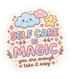 Autocollant pastel mignon Kawaii avec nuages sour