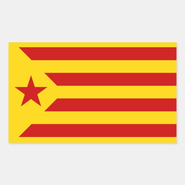 Autocollant Pavillon socialiste estelada catalan (Devant)
