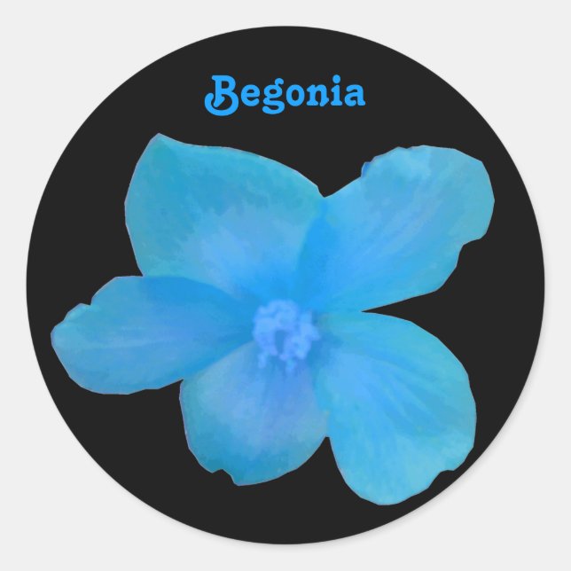 Autocollant personnalisable Blue Begonia (Devant)
