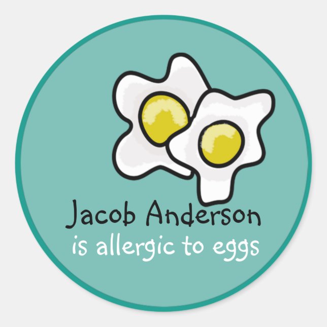 Autocollant personnalisable pour allergie aux oeuf (Devant)
