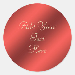 Autocollant personnalisable Red Faux Metallic Faux