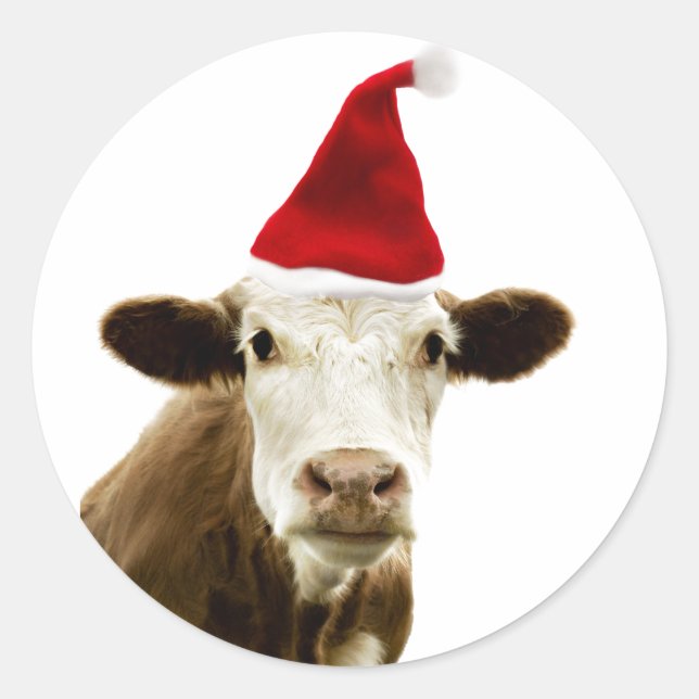 Autocollant personnalisable VACHE AVEC CHAPEAU DE  (Devant)