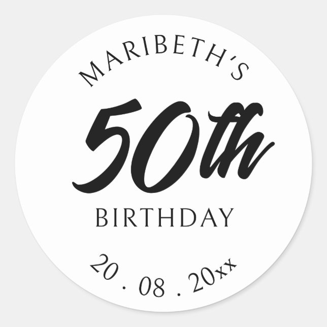 Autocollant personnalisé 50e anniversaire (Devant)