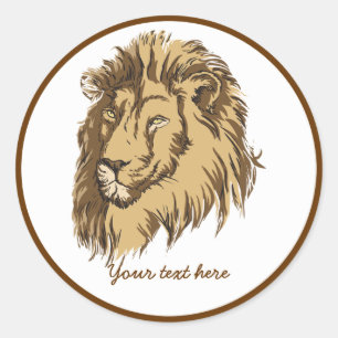 Autocollant personnalisé à la tête de lion