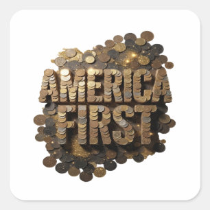 Autocollant personnalisé AMERICA FIRST Art
