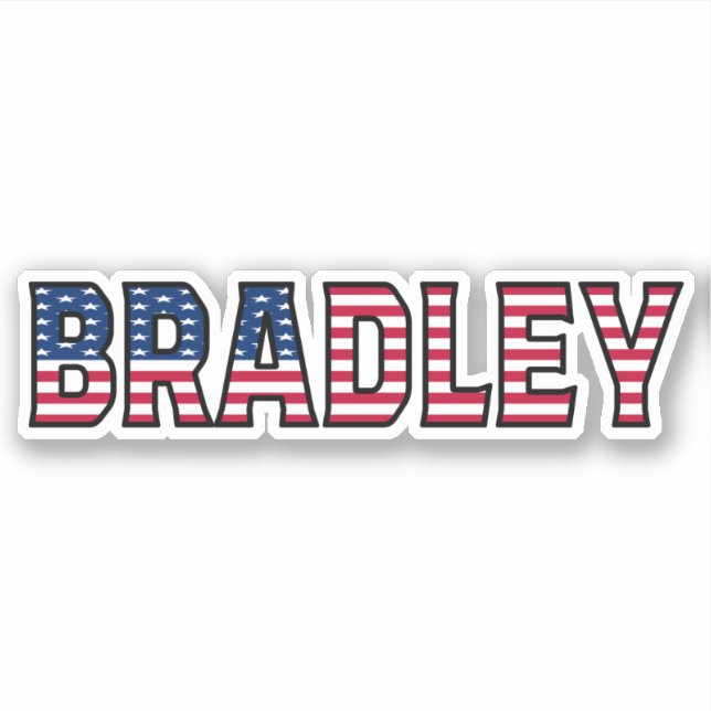 Autocollant personnalisé au nom de Bradley avec le (Devant)