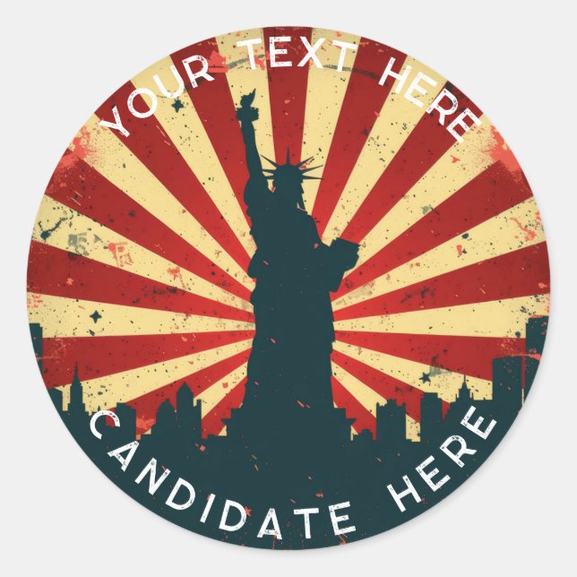 Autocollant personnalisé : Autocollant rétro Ameri (Devant)