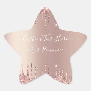 Autocollant personnalisé avec paillettes en or ros