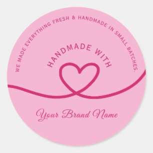 Autocollant personnalisé cœur d'amour minimal fait