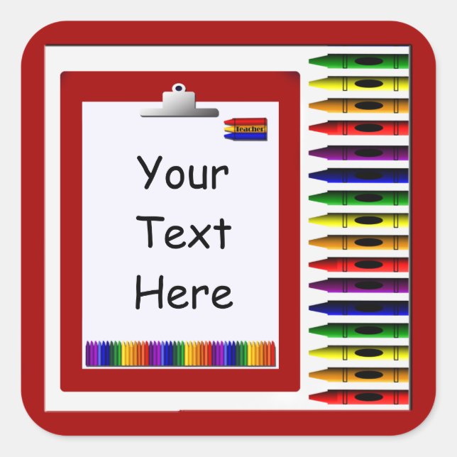Autocollant personnalisé Crayons de l'enseignant (Devant)