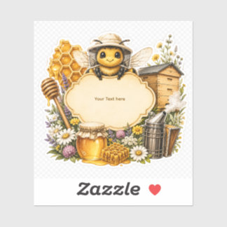 Autocollant personnalisé d'abeille de miel d'apicu