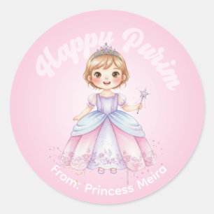 Autocollant personnalisé de Pourim – Thème Princes