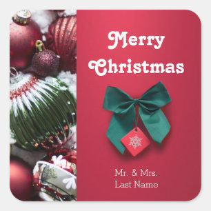 Autocollant personnalisé de salutation de Noël