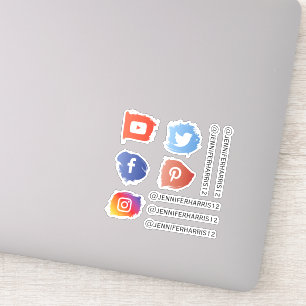 Autocollant personnalisé des médias sociaux modern