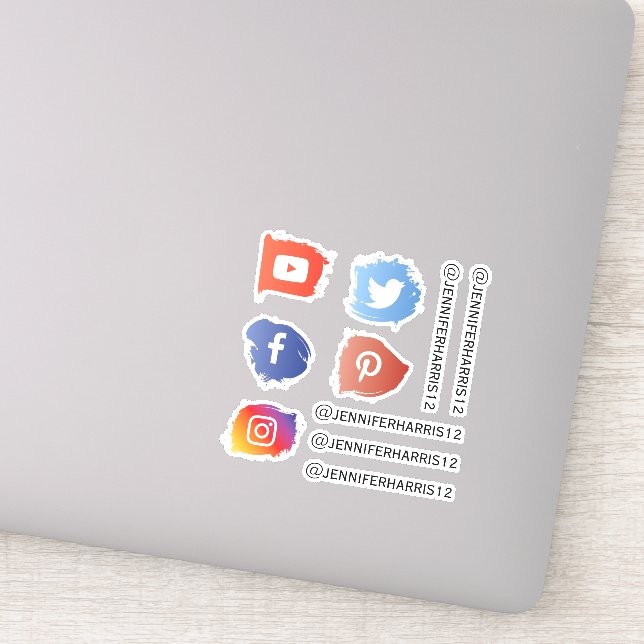 Autocollant personnalisé des médias sociaux modern (Détail)