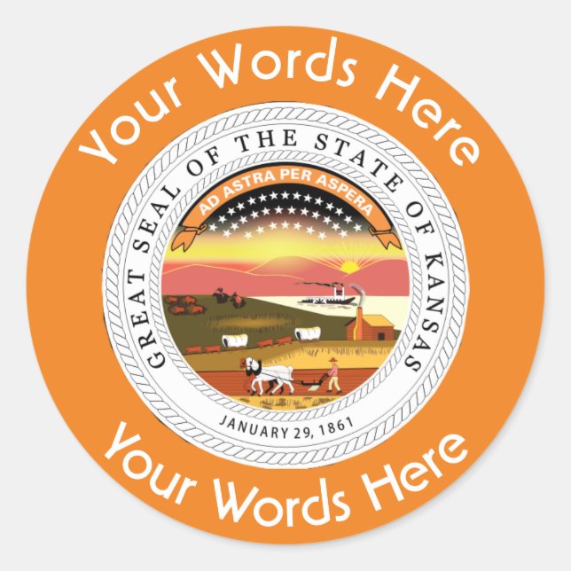 Autocollant personnalisé Kansas Great Seal (Devant)