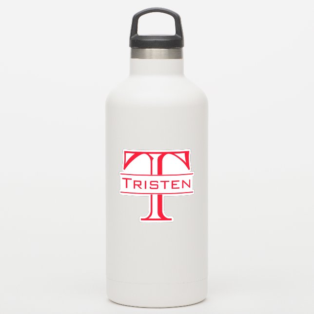 Autocollant personnalisé Monogramme découpé (Gourde)