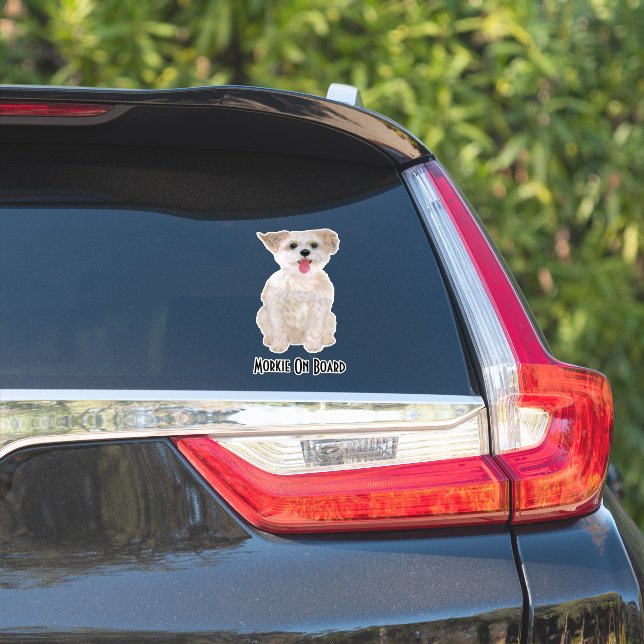 Autocollant personnalisé Morkie Dog (Côté voiture)