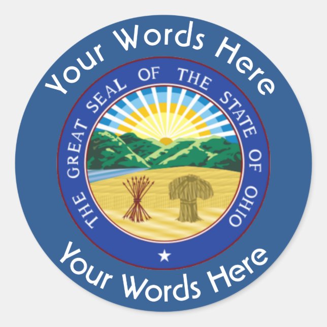 Autocollant personnalisé Ohio Great Seal (Devant)