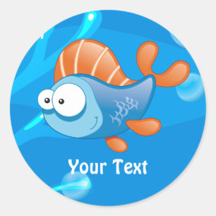 Autocollant personnalisé poisson aquatique amusant