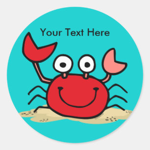 Autocollant personnalisé pour crabe trop mignon