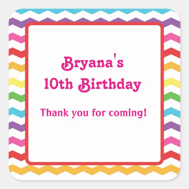 Autocollant personnalisé Rainbow Chevron pour la f (Devant)