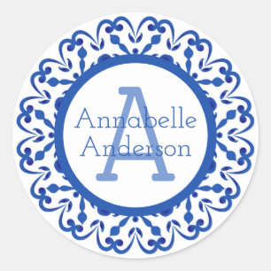 Autocollant personnalisé Talavera bleu et blanc