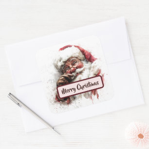 Autocollant Photo de Père Noël Vintage & Joyeux No