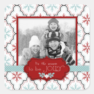 Autocollant photo Retro Snowflakes