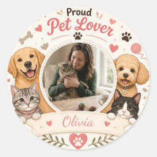 Autocollant Photo Rond Personnalisé pour Amoureux