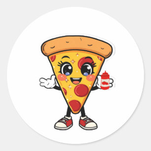Autocollant Pizza Mignon Kawaii