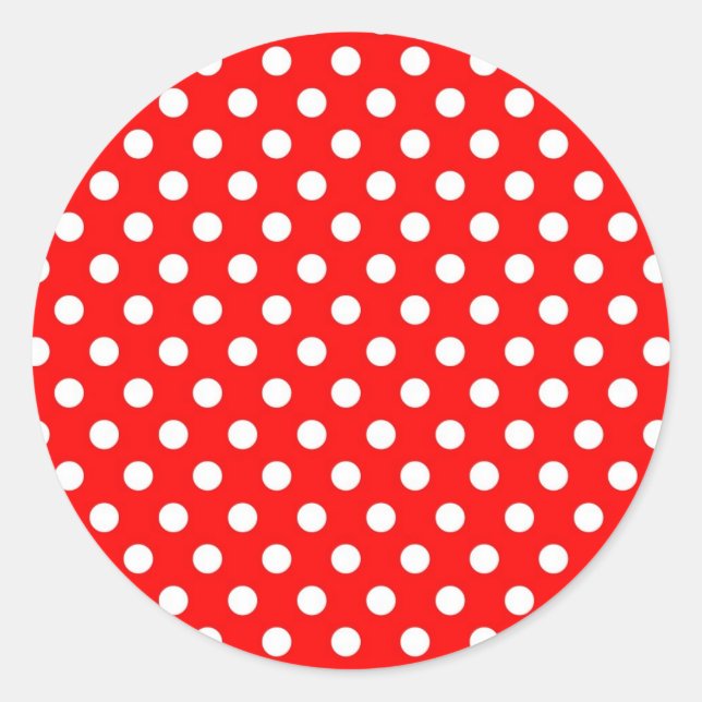 Autocollant Pois Red Retro Motif Card Seal (Devant)