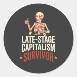 Autocollant politique Survivant du capitalisme ava