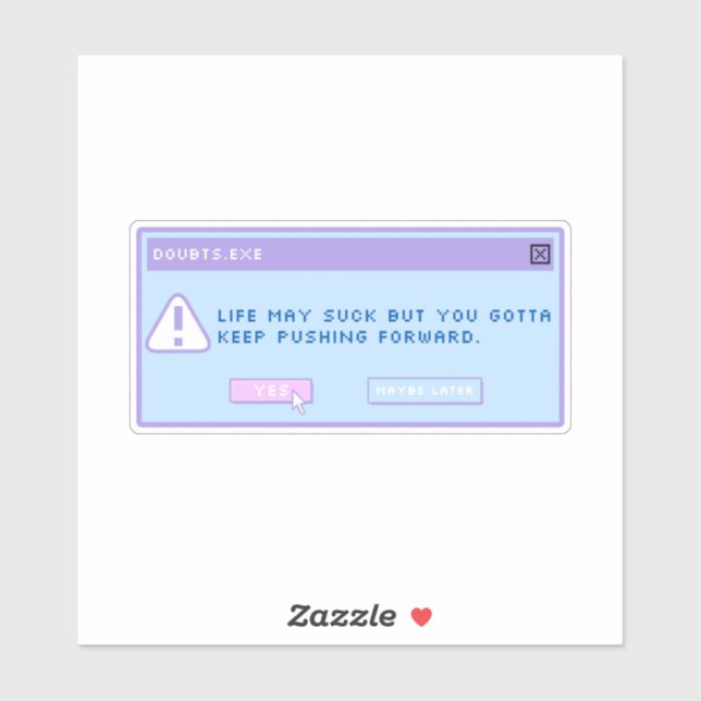 Autocollant pop up Doubt.exe (Feuille)