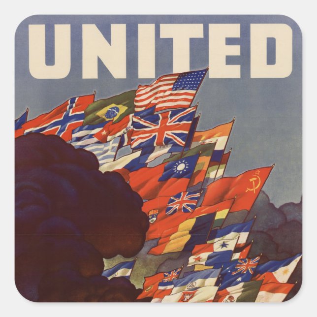 Autocollant Poster vintage 2ème guerre mondiale (Devant)