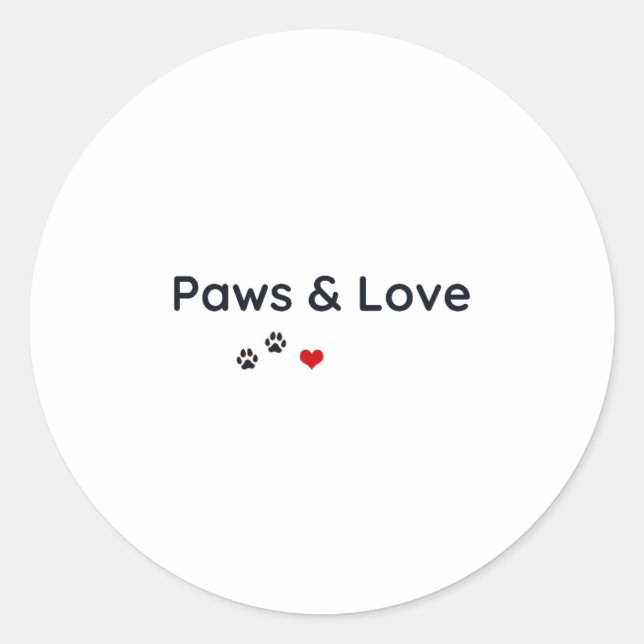 Autocollant pour amateur de animaux Paws & Love (Devant)