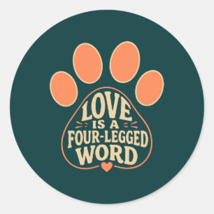 Autocollant pour amateur de chiens - Typographie d