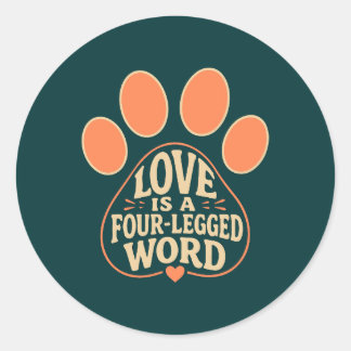 Autocollant pour amateur de chiens - Typographie d