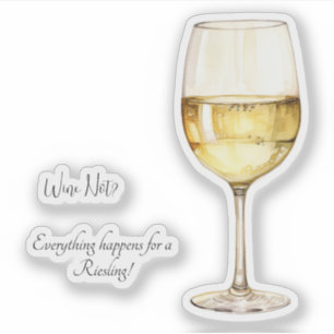 Autocollant pour amateur de vin blanc avec des phr