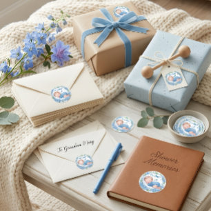 Autocollant pour Baby Shower « C'est un garçon »