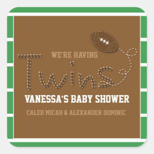 Autocollant pour Baby Shower Football Typographie 